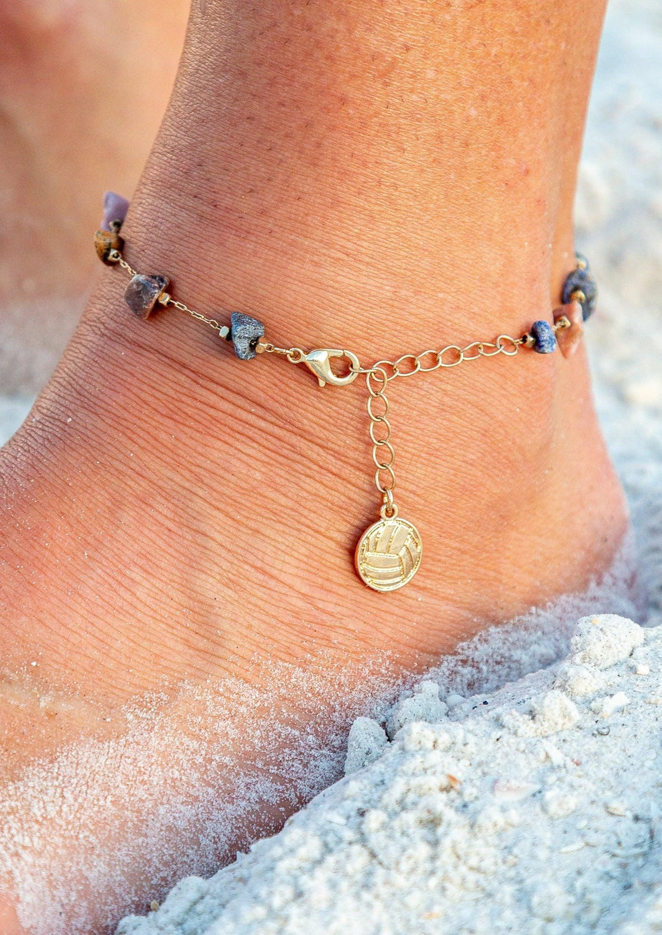 Volleyball Stone Anklet